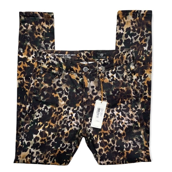 AG Adriano Goldschmied high rise Farrah ankle skinny camo leopard jeans 25 Nwt - Picture 4 of 12